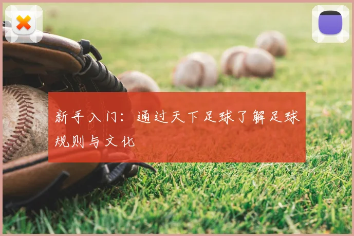 新手入门:通过天下足球了解足球规则与文化